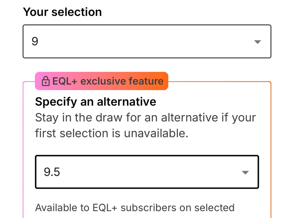 EQL Will Now Allow You to Choose an Alternative Size for Sneaker Raffles